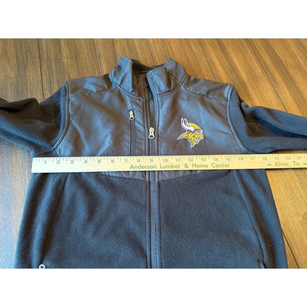 NFL Team Apparel Minnesota Vikings Youth Fleece Full Zip Jacket Black M 10/12